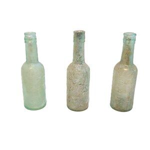 Antique Vintage Lea & Perrins 7.5" Tall Bottle Set C Farmhouse Decor